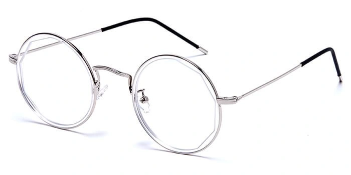 GRAVIATE by Coolwinks E10B6039 Glossy Silver Full Frame Round Computer Glasses for Men and Women-SILVER-1