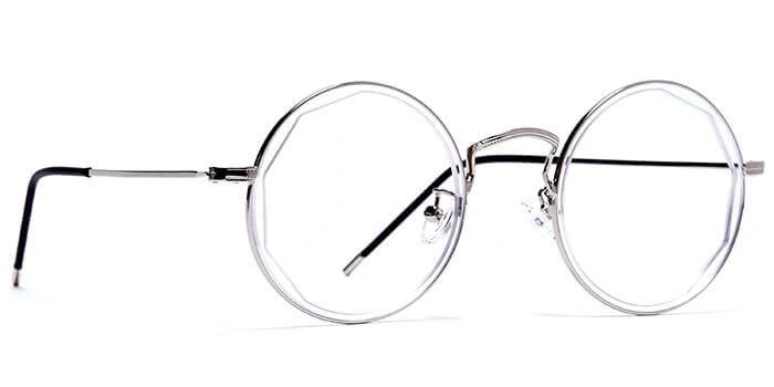 GRAVIATE by Coolwinks E10B6039 Glossy Silver Full Frame Round Computer Glasses for Men and Women-SILVER-2