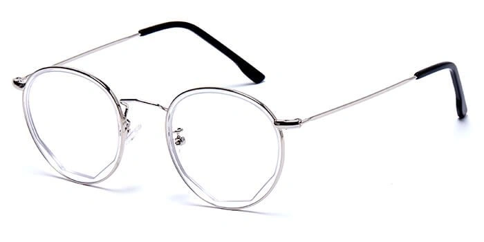 GRAVIATE by Coolwinks E10B6041 Glossy Silver Full Frame Round Computer Glasses for Men and Women-SILVER-1