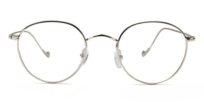 GRAVIATE by Coolwinks E10B6498 Glossy Silver Full Frame Round Eyeglasses for Men and Women-