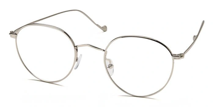 GRAVIATE by Coolwinks E10B6498 Glossy Silver Full Frame Round Eyeglasses for Men and Women-SILVER-1