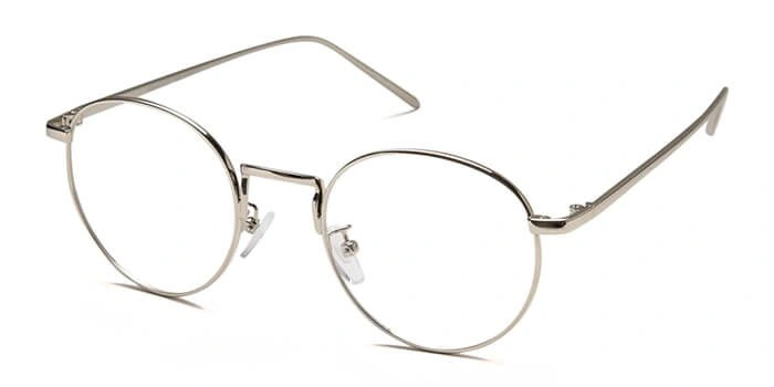 GRAVIATE by Coolwinks E10B6510 Glossy Silver Full Frame Round Eyeglasses for Men and Women-SILVER-1