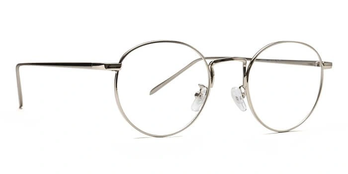 GRAVIATE by Coolwinks E10B6510 Glossy Silver Full Frame Round Eyeglasses for Men and Women-SILVER-2