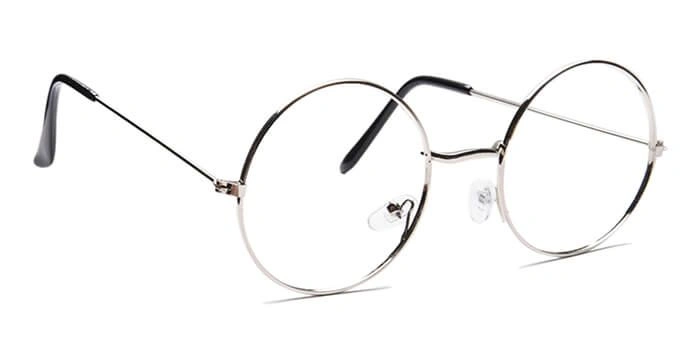 GRAVIATE by Coolwinks E10B6555 Glossy Silver Full Frame Round Eyeglasses for Men and Women-SILVER-2