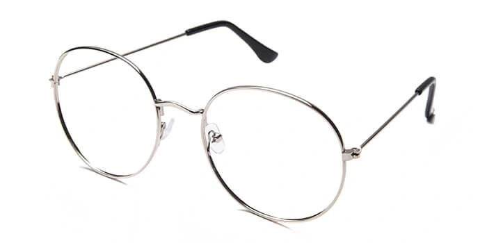 GRAVIATE by Coolwinks E10B6559 Glossy Silver Full Frame Round Eyeglasses for Men and Women-SILVER-1