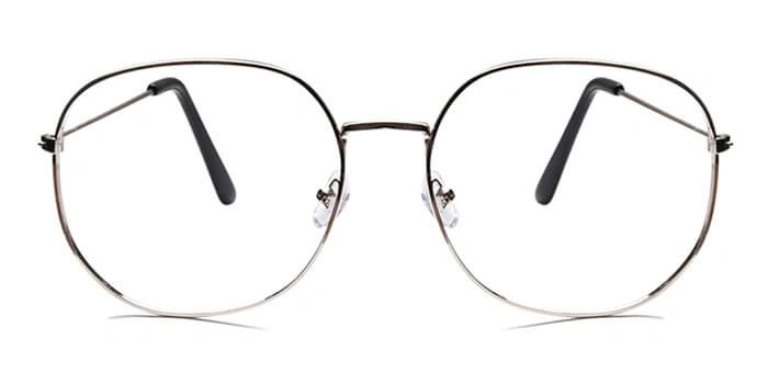 GRAVIATE by Coolwinks E10B6560 Glossy Silver Full Frame Round Eyeglasses for Men and Women-