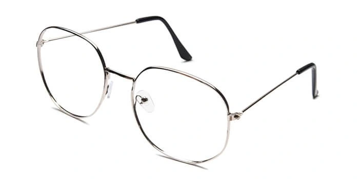 GRAVIATE by Coolwinks E10B6560 Glossy Silver Full Frame Round Eyeglasses for Men and Women-SILVER-1