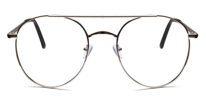 GRAVIATE by Coolwinks E10B6565 Glossy Silver Full Frame Round Eyeglasses for Men and Women-