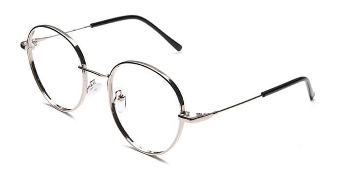 GRAVIATE by Coolwinks E10B6574 Glossy Silver Full Frame Round Eyeglasses for Men and Women-SILVER-1