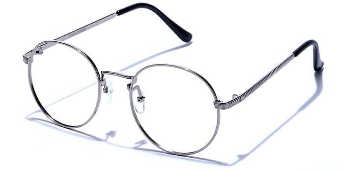 GRAVIATE by Coolwinks E10B6576 Glossy Silver Full Frame Round Eyeglasses for Men and Women-SILVER-1