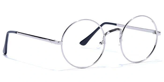 GRAVIATE by Coolwinks E10B6611 Glossy Silver Full Frame Round Eyeglasses for Men and Women-SILVER-2