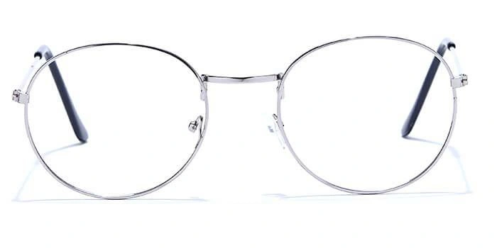 GRAVIATE by Coolwinks E10B6615 Glossy Silver Full Frame Round Eyeglasses for Men and Women-