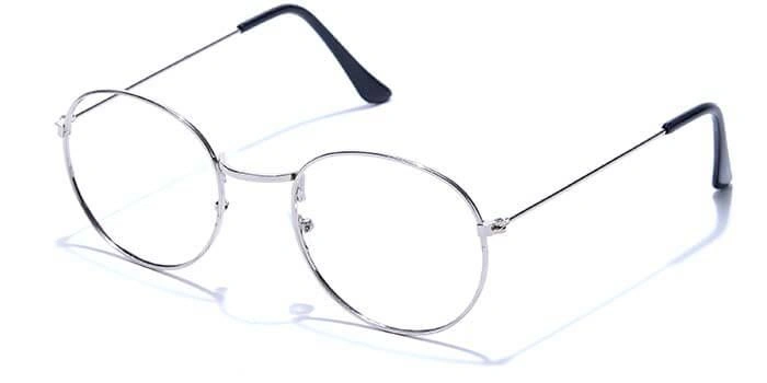 GRAVIATE by Coolwinks E10B6615 Glossy Silver Full Frame Round Eyeglasses for Men and Women-SILVER-1