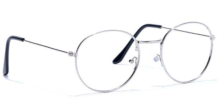 GRAVIATE by Coolwinks E10B6615 Glossy Silver Full Frame Round Eyeglasses for Men and Women-SILVER-2