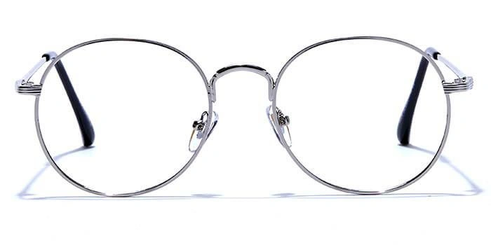 GRAVIATE by Coolwinks E10B6628 Glossy Silver Full Frame Round Eyeglasses for Men and Women-