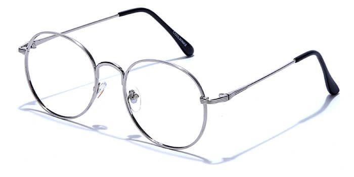 GRAVIATE by Coolwinks E10B6628 Glossy Silver Full Frame Round Eyeglasses for Men and Women-SILVER-1