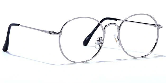 GRAVIATE by Coolwinks E10B6628 Glossy Silver Full Frame Round Eyeglasses for Men and Women-SILVER-2