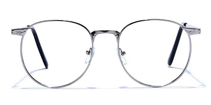 GRAVIATE by Coolwinks E10B6631 Glossy Silver Full Frame Round Eyeglasses for Men and Women-