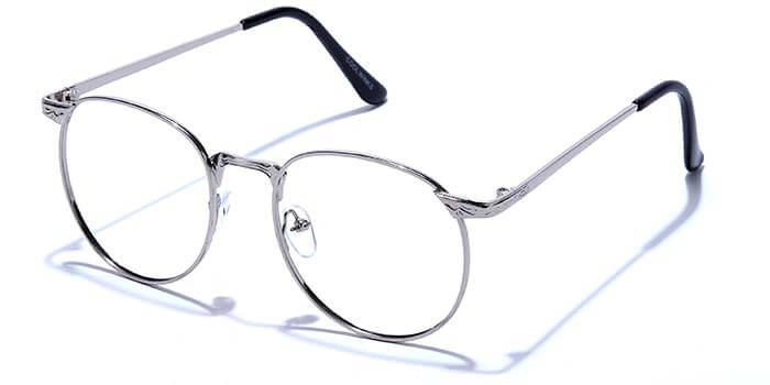 GRAVIATE by Coolwinks E10B6631 Glossy Silver Full Frame Round Eyeglasses for Men and Women-SILVER-1