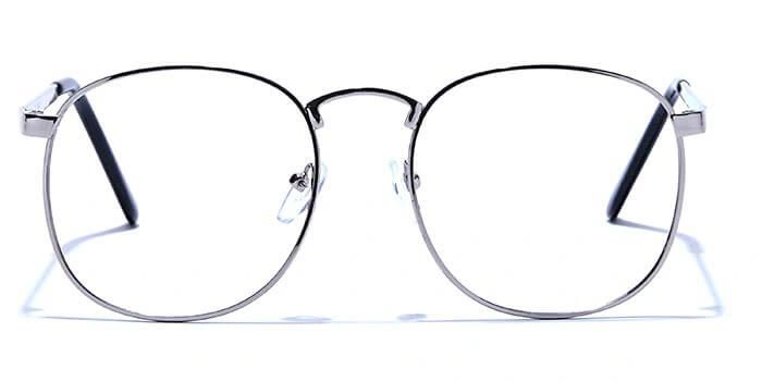 GRAVIATE by Coolwinks E10B6633 Glossy Silver Full Frame Round Eyeglasses for Men and Women-