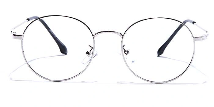 GRAVIATE by Coolwinks E10B7566 Glossy Silver Full Frame Round Eyeglasses for Men and Women-