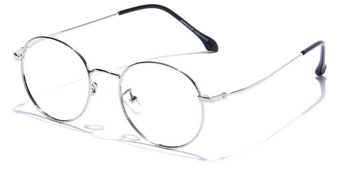 GRAVIATE by Coolwinks E10B7566 Glossy Silver Full Frame Round Eyeglasses for Men and Women-SILVER-1