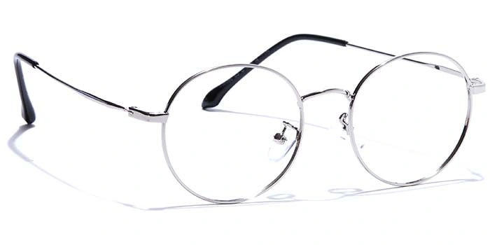 GRAVIATE by Coolwinks E10B7566 Glossy Silver Full Frame Round Eyeglasses for Men and Women-SILVER-2