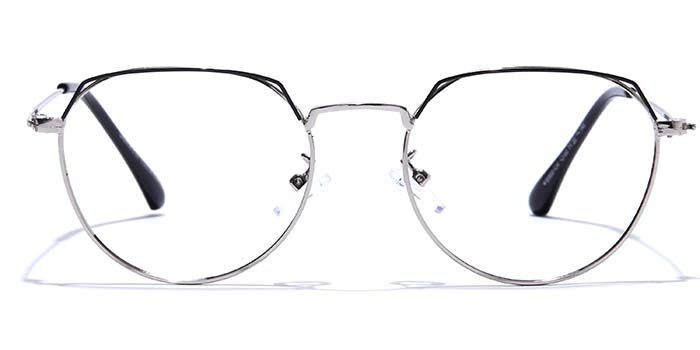 GRAVIATE by Coolwinks E10B7597 Glossy Silver Full Frame Round Eyeglasses for Men and Women-