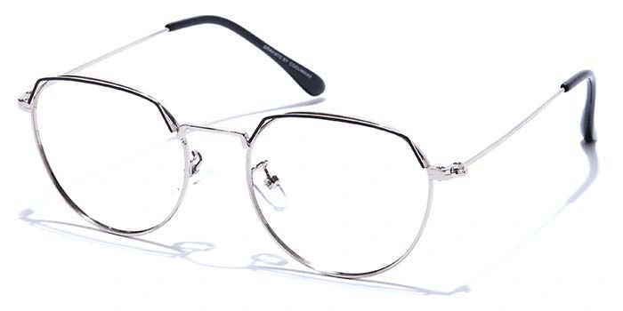 GRAVIATE by Coolwinks E10B7597 Glossy Silver Full Frame Round Eyeglasses for Men and Women-SILVER-1