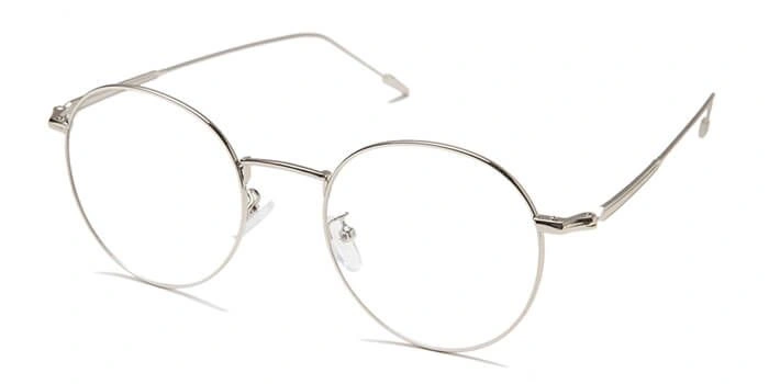 GRAVIATE by Coolwinks E10C6506 Glossy Silver Full Frame Round Eyeglasses for Men and Women-SILVER-1