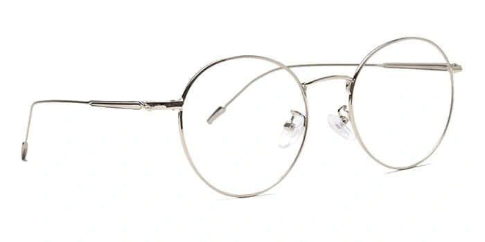 GRAVIATE by Coolwinks E10C6506 Glossy Silver Full Frame Round Eyeglasses for Men and Women-SILVER-2