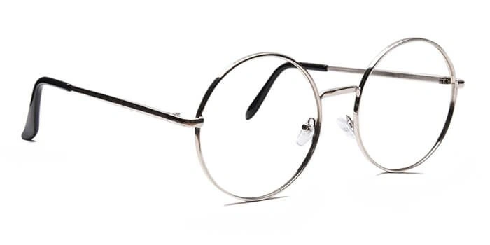 GRAVIATE by Coolwinks E10C6567 Glossy Silver Full Frame Round Eyeglasses for Men and Women-SILVER-2