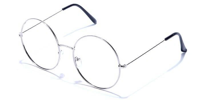 GRAVIATE by Coolwinks E10C6608 Glossy Silver Full Frame Round Eyeglasses for Men and Women-SILVER-1