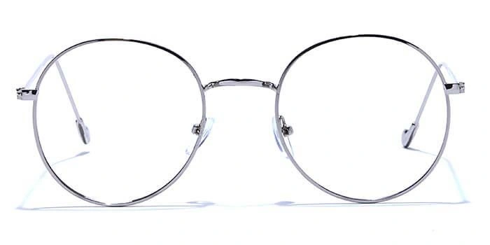 GRAVIATE by Coolwinks E10C6609 Glossy Silver Full Frame Round Eyeglasses for Men and Women-