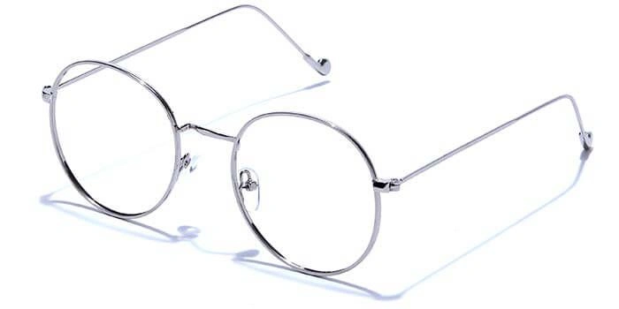 GRAVIATE by Coolwinks E10C6609 Glossy Silver Full Frame Round Eyeglasses for Men and Women-SILVER-1