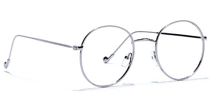 GRAVIATE by Coolwinks E10C6609 Glossy Silver Full Frame Round Eyeglasses for Men and Women-SILVER-2