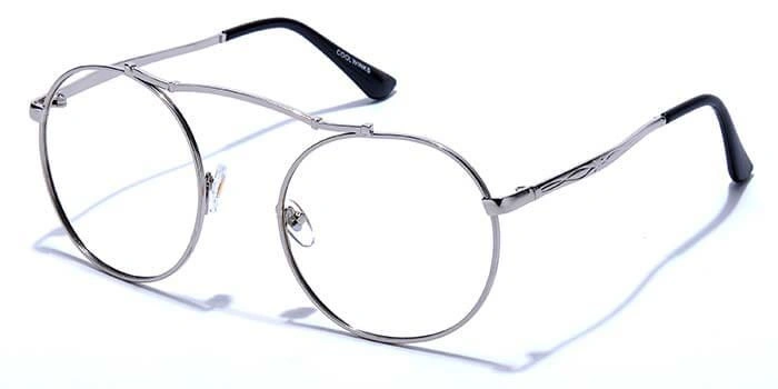 GRAVIATE by Coolwinks E10C6622 Glossy Silver Full Frame Round Eyeglasses for Men and Women-SILVER-1