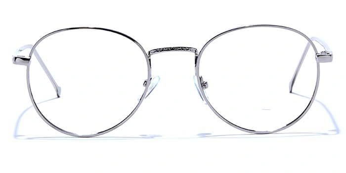 GRAVIATE by Coolwinks E10C6624 Glossy Silver Full Frame Round Eyeglasses for Men and Women-