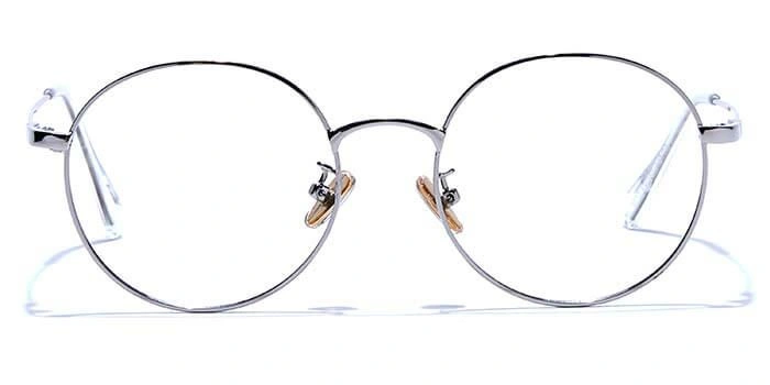 GRAVIATE by Coolwinks E10C6626 Glossy Silver Full Frame Round Eyeglasses for Men and Women-