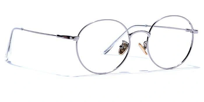 GRAVIATE by Coolwinks E10C6626 Glossy Silver Full Frame Round Eyeglasses for Men and Women-SILVER-2