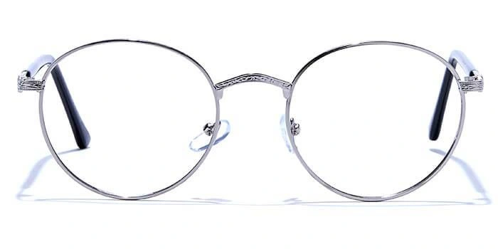 GRAVIATE by Coolwinks E10C6652 Glossy Silver Full Frame Round Eyeglasses for Men and Women-