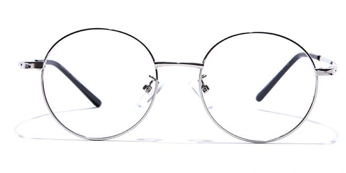 GRAVIATE by Coolwinks E10C7511 Glossy Silver Full Frame Round Eyeglasses for Men and Women-