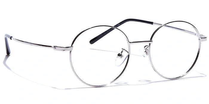 GRAVIATE by Coolwinks E10C7511 Glossy Silver Full Frame Round Eyeglasses for Men and Women-SILVER-2