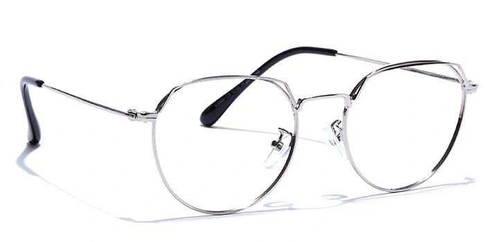 GRAVIATE by Coolwinks E10C7521 Glossy Silver Full Frame Round Eyeglasses for Men and Women-SILVER-2