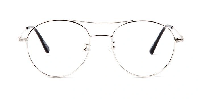 GRAVIATE by Coolwinks E25A5729 Glossy Silver Full Frame Round Eyeglasses for Men and Women-