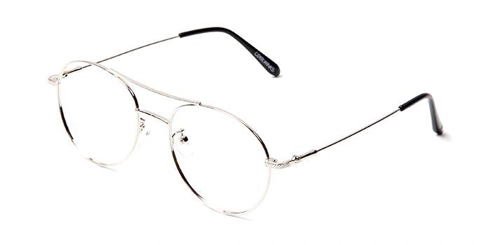 GRAVIATE by Coolwinks E25A5729 Glossy Silver Full Frame Round Eyeglasses for Men and Women-SILVER-1