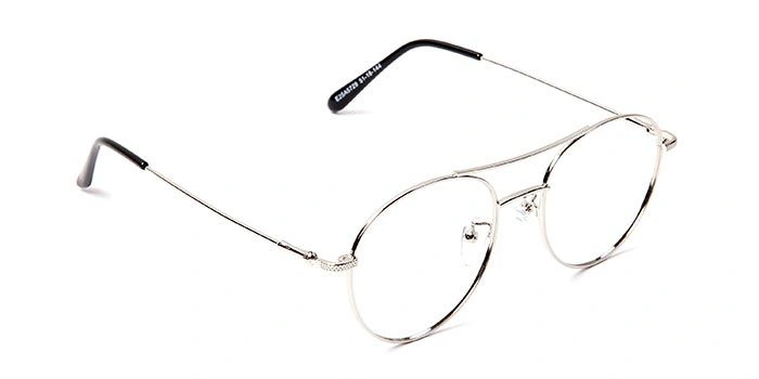 GRAVIATE by Coolwinks E25A5729 Glossy Silver Full Frame Round Eyeglasses for Men and Women-SILVER-2