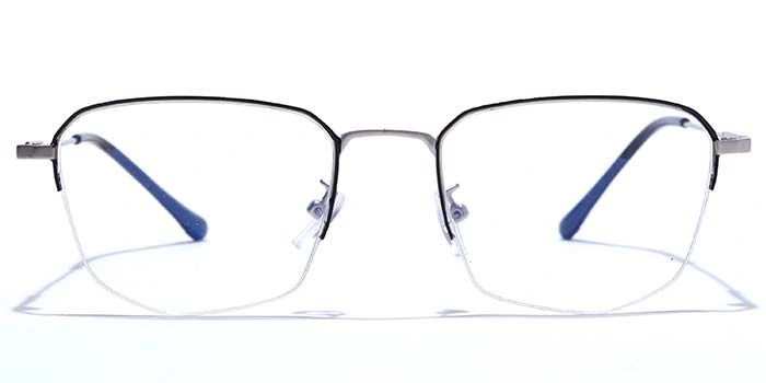 GRAVIATE by Coolwinks E10A7598 Matte Silver Half Frame Retro Square Eyeglasses for Men and Women-