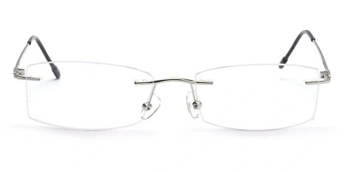 GRAVIATE by Coolwinks E10C4122 Glossy Silver Rimless Rectangle Eyeglasses for Men and Women-