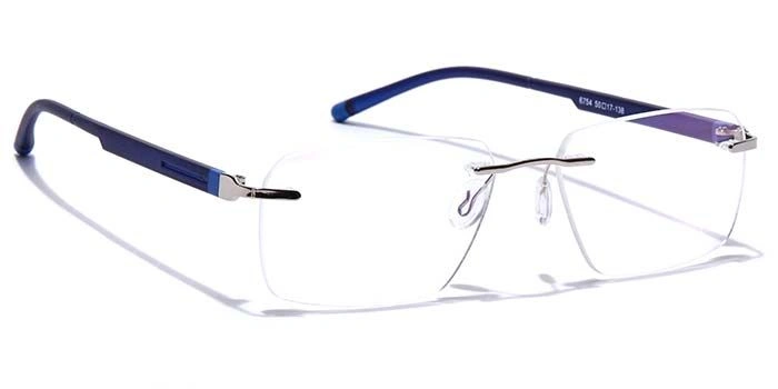 GRAVIATE by Coolwinks E10C7619 Glossy Silver Rimless Rectangle Eyeglasses for Men and Women-SILVER-2